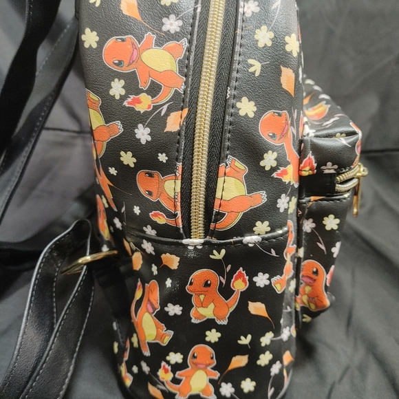 Loungefly Pokemon Charmander Black and Orange Mini Backpack - Picture 5 of 11